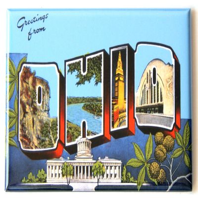 Greetings from Ohio Fridge Magnet (2.5 x 3.5 inches) style D