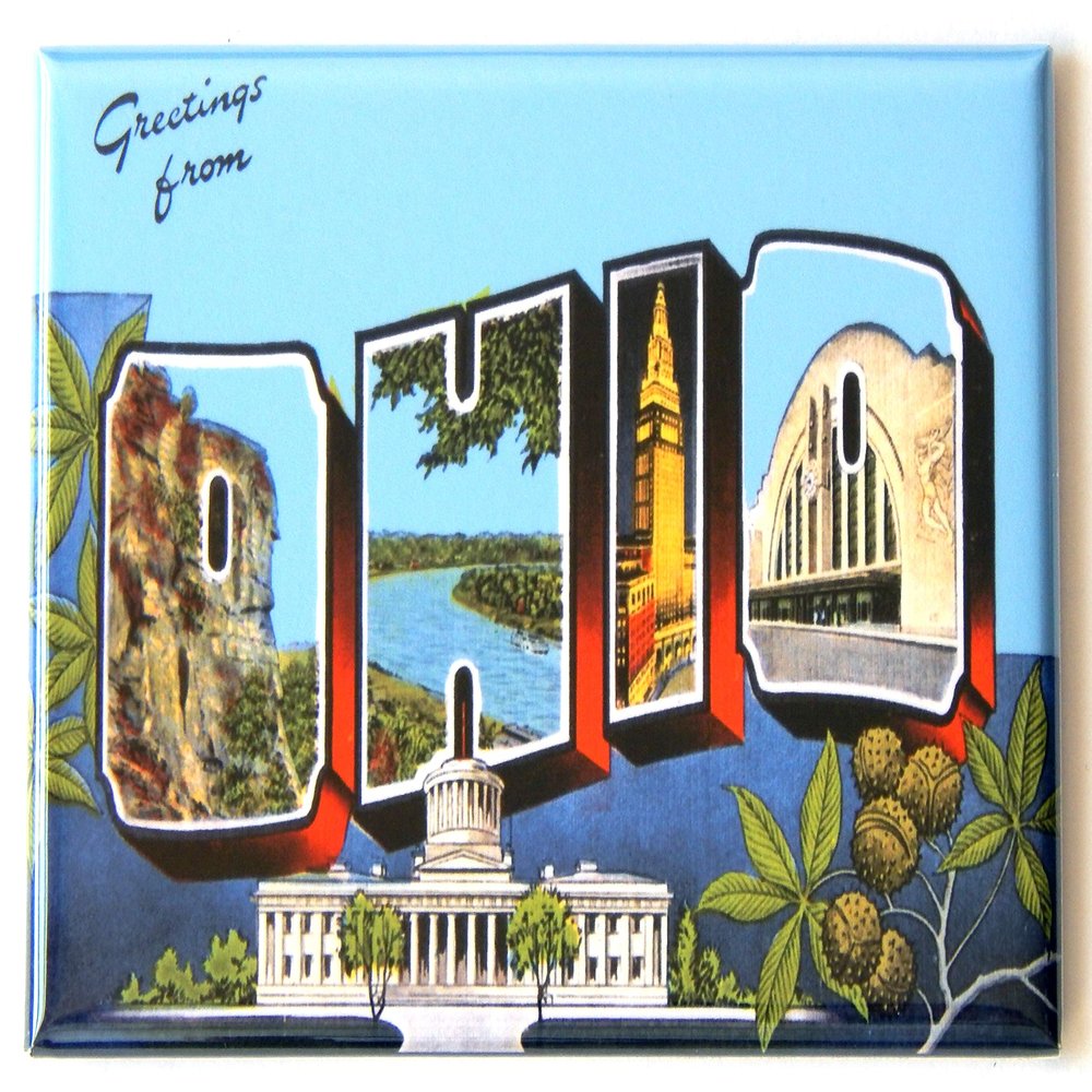 Greetings from Ohio Fridge Magnet (2.5 x 3.5 inches) style D