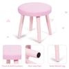 Costzon Kids Vanity, Girls Vanity Set with Mirror and Cushioned Stool, Drawer, 2 in 1 Wooden Toddler Makeup Vanity Desk Dressing Table, Kids Vanity Table and Chair Set (Pink) view 4