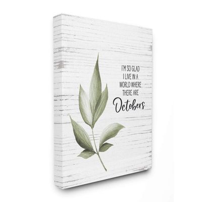Stupell Industries World of Octobers Fall Leaves Autumn Seasonal Design Canvas, 24 x 30, Multi-Color