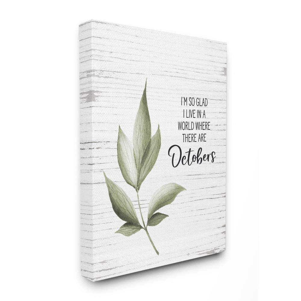 Stupell Industries World of Octobers Fall Leaves Autumn Seasonal Design Canvas, 24 x 30, Multi-Color