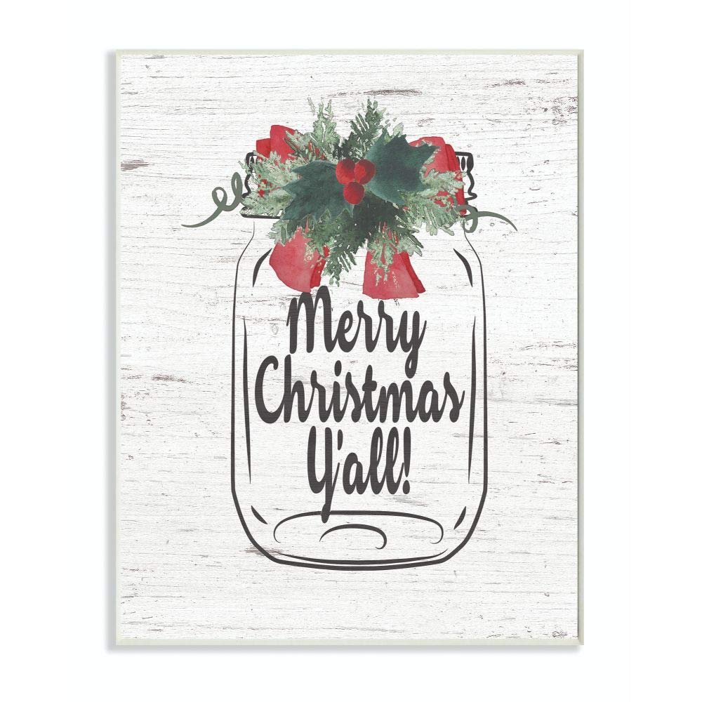 Stupell Industries Holiday Christmas Word Design Wall Plaque