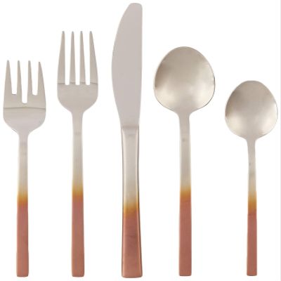 Cambridge Silversmiths Kelvin Copper Ombre Satin Mirror 18/8-20 Piece Flatware Set