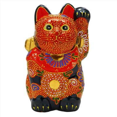 (Aito) Kutyaya Ware Maneki Cat Mori Figurine, 4, Navy Blue