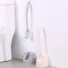 Gnc33Ouhen Toilet Brush Plastic Bathroom WC Double Sided Long Handle Cleaning Toilet Brush with Base Freestanding Curve Design Easy to Store Flexible Brush Head Grey view 4