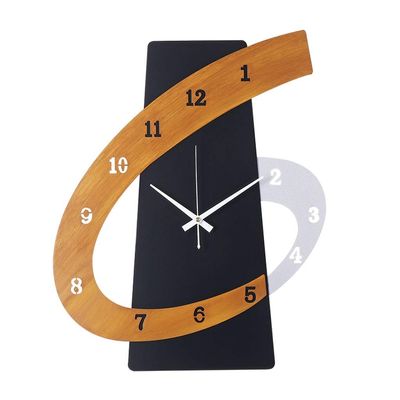 20 Inch Creative Silent Non-Ticking Wall Clock, Modern Metal Frame Nordic Decorative for Living Room Bedroom Hallway Home Cafe 9/25 (Color : Black, Size : 20inch)