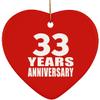 Designsify Christmas Tree Decoration, 33rd Anniversary 33 Years, Heart Ornament Red, Gifts for Birthday Valentines Mom Mothers Fathers Day Party, to Men Women Him Her Friend Mom Dad Wife Husband view 1
