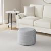 SIMPLIHOME Bayley Round Pouf - 20 inch Wide Handcrafted Braided Cotton Pouf in Blue and Natural, Boho Footstool or Extra Seating for Living Room or Bedroom with Polystyrene Filling, Assembled view 2