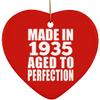 Designsify Christmas Tree Decoration, 89th Birthday Made In 1935 Aged to Perfection, Heart Ornament Red, Gifts for Anniversary Valentines Mom Mothers Fathers Day Party, to Men Women Him Her Friend Mom view 1