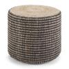 SIMPLIHOME Larissa Round Pouf - 18 inch Wide Hand Braided Jute Ottoman in Natural, Boho Footstool or Extra Seating for Living Room, Bedroom, or Kids Room with Polystyrene Bead Filling, Assembled view 1