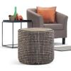 SIMPLIHOME Larissa Round Pouf - 18 inch Wide Hand Braided Jute Ottoman in Natural, Boho Footstool or Extra Seating for Living Room, Bedroom, or Kids Room with Polystyrene Bead Filling, Assembled view 2