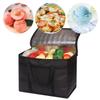 4 Pack XL Insulated Reusable Grocery Bags with Sturdy Zipper Reinforced Bottom & Handles, Foldable Washable Heavy Duty Cooler Totes for Hot or Cold Food Delivery, Groceries, Travel, Shopping view 3