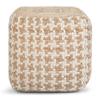 SIMPLIHOME Cullen Boho Cube Pouf in Natural Woven Wool and Jute for the Living Room, Bedroom and Kids Room view 3
