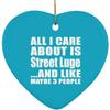 Designsify Christmas Tree Decoration, All I Care About is Street Luge, Heart Ornament Turquoise, Gifts for Birthday Anniversary Valentines Mom Mothers Fathers Day Party, to Men Women Him Her Friend view 1