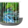 Amagical Beautiful Waterfall in Tropical Forest Green Decor 16 Piece Bathroom Mat Set Shower Curtain Set Bath Mat Contour Mat Toilet Cover Waterproof Shower Curtain with 12 Hooks view 2