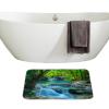 Amagical Beautiful Waterfall in Tropical Forest Green Decor 16 Piece Bathroom Mat Set Shower Curtain Set Bath Mat Contour Mat Toilet Cover Waterproof Shower Curtain with 12 Hooks view 4