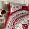 BrylaneHome 3 Piece Microfleece Christmas Bedspread Set - King, Cardinal view 2