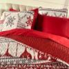 BrylaneHome 3 Piece Microfleece Christmas Bedspread Set - King, Cardinal view 3