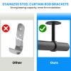 SDTC Tech 1 Inch Curtain Rod Ceiling-Mount Bracket Stainless Steel Black view 4