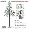 6-Ft Prelit Christmas Tree, Pine with Green Needle Leaves Lighted Tree with 96 Warm White Lights. view 2