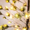 6-Ft Prelit Christmas Tree, Pine with Green Needle Leaves Lighted Tree with 96 Warm White Lights. view 3