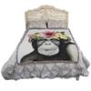 Monkey Flower Crown Blanket by Grace Popp - Cute Funny Gift Tapestry Throw Woven from Cotton - Made in the USA (72x54) view 2