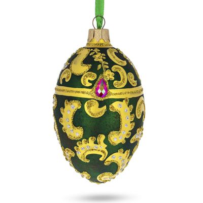 1891 Memory of Azov Royal Glass Egg Ornament 4 Inches