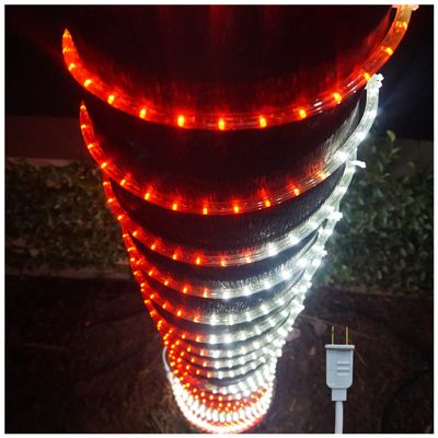 Russell Decor 40ft LED Rope Lights Indoor Outdoor Decorative Lighting for Party Trees Patio Deck Flexible String Lights(Red White)