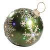 18" LED Lighted Green Jeweled Commercial Grade Christmas Ball Ornament with Snowflake view 2