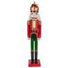35.5" Red and Green Velvet Wooden Christmas Nutcracker King view 1