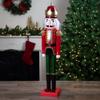 35.5" Red and Green Velvet Wooden Christmas Nutcracker King view 2
