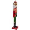 35.5" Red and Green Velvet Wooden Christmas Nutcracker King view 3