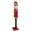 35.5" Red and Green Velvet Wooden Christmas Nutcracker King view 4