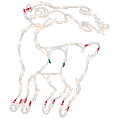 Northlight Lighted Reindeer Christmas Window Silhouette Decoration, 18", White
