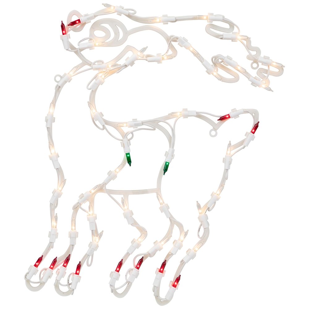 Northlight Lighted Reindeer Christmas Window Silhouette Decoration, 18", White