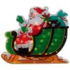 17" Pre-Lit Green and Red Holographic Santa in Sleigh Christmas Window Silhouette Decoration view 1