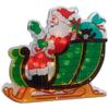 17" Pre-Lit Green and Red Holographic Santa in Sleigh Christmas Window Silhouette Decoration view 4
