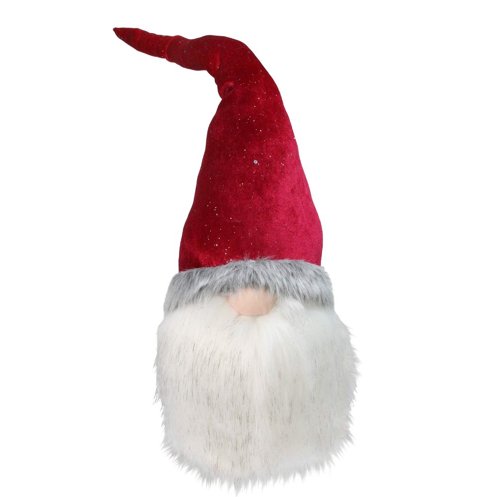 Northlight Gnome with Bendable Glitter Velvet Hat Christmas Decoration, 23", Red