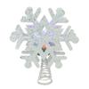 12" Lighted White Snowflake Christmas Tree Topper - Multicolor Lights view 1