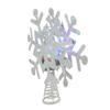 12" Lighted White Snowflake Christmas Tree Topper - Multicolor Lights view 2