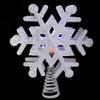 12" Lighted White Snowflake Christmas Tree Topper - Multicolor Lights view 4