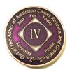 4 Year NA Deep Purple & Gold Tri Plate Medallion -Chip, Recovery Token view 1
