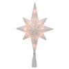 11" Lighted White and Gold Frosted Bethlehem Star with Scrolling Christmas Tree Topper - Clear Lights view 1