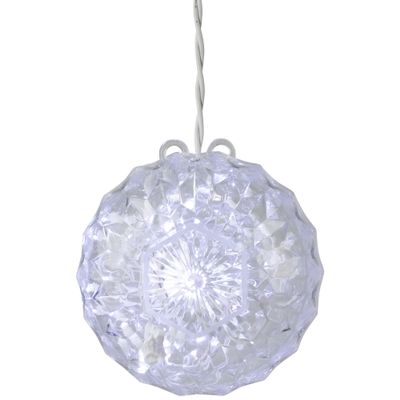 6" Clear LED Hanging Christmas Crystal Sphere Decor