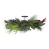 Northlight 32" Iced Mixed Pine Berries and Pine Cones Christmas Pillar Candle Holder view 1