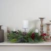 Northlight 32" Iced Mixed Pine Berries and Pine Cones Christmas Pillar Candle Holder view 2