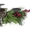 Northlight 32" Iced Mixed Pine Berries and Pine Cones Christmas Pillar Candle Holder view 4