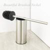 BGL Toilet Brush Holder Brushed Nickel, Stainless Steel 304 Brushed Nickel Round Freestanding Toilet Bowl Brush and Holder for Bathroom view 3