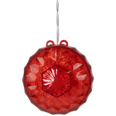 Northlight 6" LED Lighted Red Crystal Sphere Outdoor Christmas Decoration