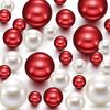 Hicarer 120 Pieces Vase Filler Pearls No Hole Floating Beads for Vase Centerpieces Brush Holder Round Faux Water Bead for DIY Home Wedding Table Party Decor, 14/20/30 mm(Creamy White, Bright Red) view 1